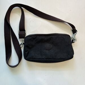 Kipling Crossbody Bag Black Bag Zipper No Hanging Plush